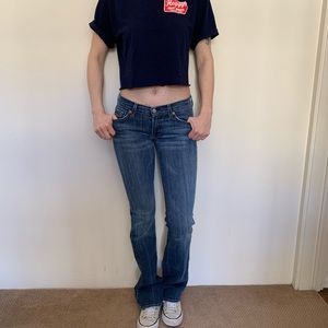 7 for All Man Kind low rise boot cut jeans SZ 27
